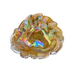 Vintage Carnival Glass, Marigold Candy Dish